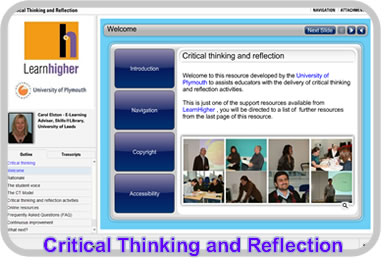 LearnHigher Video Resources for staff - Critical Thinking and Reflection
